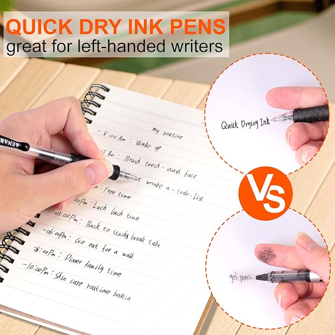 Aen Art Gel Pens, 30 Pack Black Gel Pen Fine Point, Retractable Gel Ink Rollerball Pens for Smooth Writing (0.7mm) Back to School Supplies