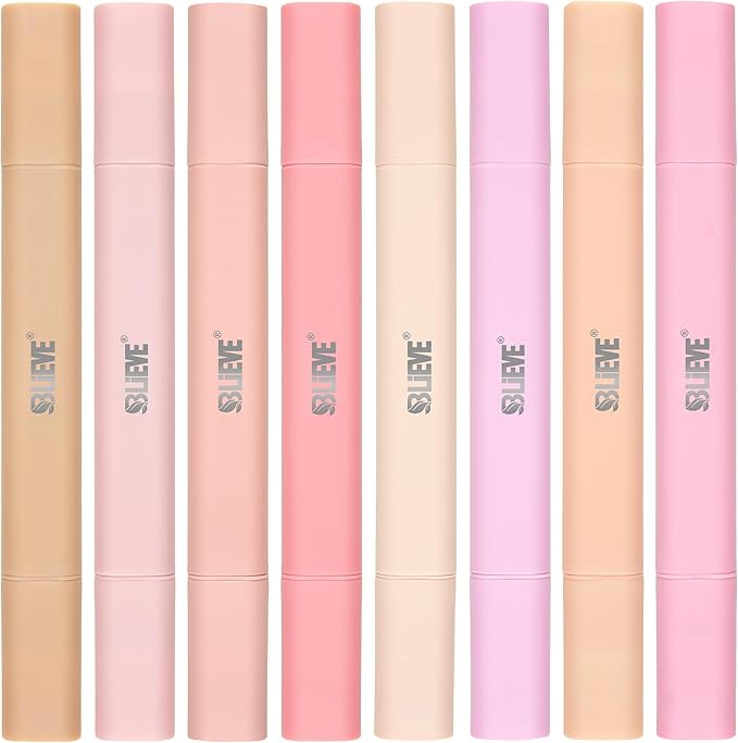 BLIEVE- Aesthetic Bible Highlighters No Bleed Through Assorted Colors, Cute Pink Highlighter Dual Tip For Journaling Supplies And School Accessories, Bible Highlighters And Pens No Bleed (ROSES)