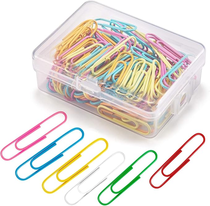 Paper Clips, 75PCS Paper Clips Small Sizes 2.1 Inchs 28mm, Colored Paperclips Large Medium and Small, Binder Clips Paperclips Assorted Sizes Set for Home School Office Supplies