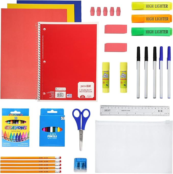 Moda West 12-Pack 19” Sport Backpacks with 50 Piece School Supplies Kits - Pens, Pencils, Crayons – Bulk Bundle for Elementary, Middle, and High School Students, 4 Assorted Styles