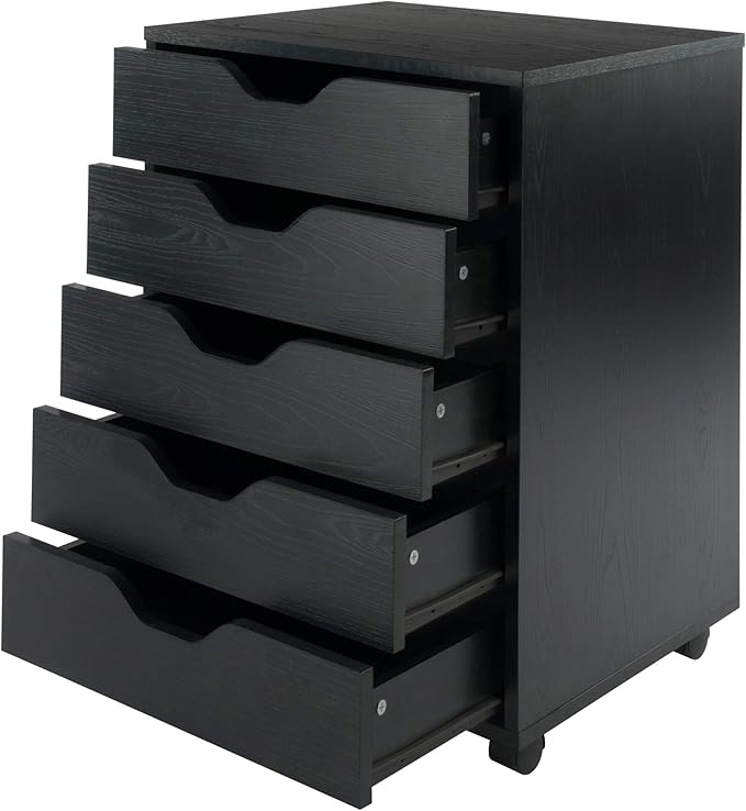 Winsome Halifax 5-Drawer Storage Cabinet, Black (20519)