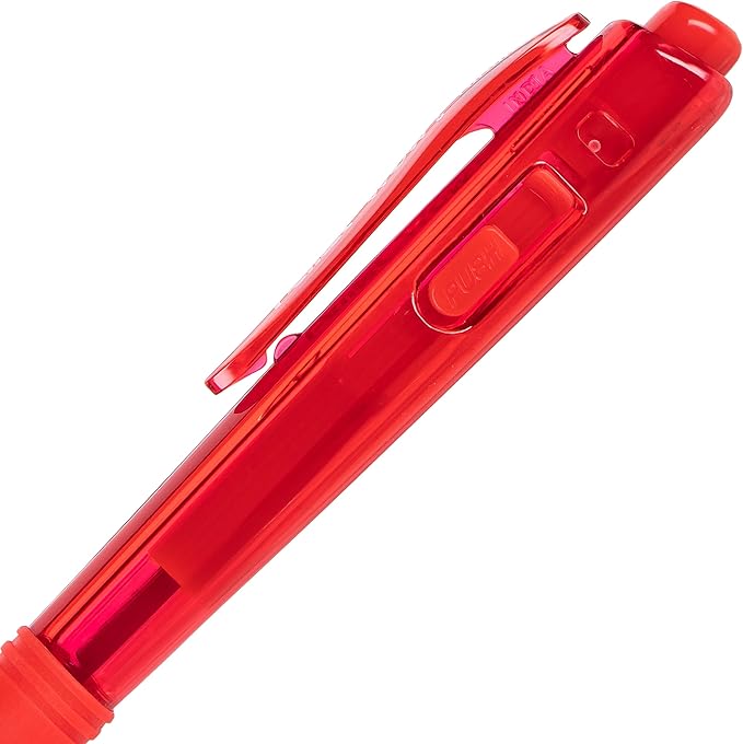 Pentel Wow! Retractable Ballpoint Pen, (1.0mm), Medium Line, Red Ink, Box of 12 (BK440-B)