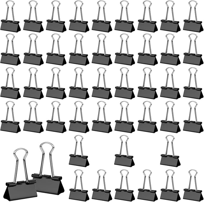 180 Pcs Large Binder Clips, 1.26 in/32mm Clips Office Supplies, Paper Clamps, Binder Paper Clips for Office Supplies Home School Food DIY, Black