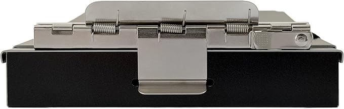 Saunders Dual Layer Police Storage Clipboard, Black Metal Clipboard with Storage, Ticket Size Paper Organizer with Steel Clip and Locking Latch, Police Equipment Form Holder for EMS - Made in USA