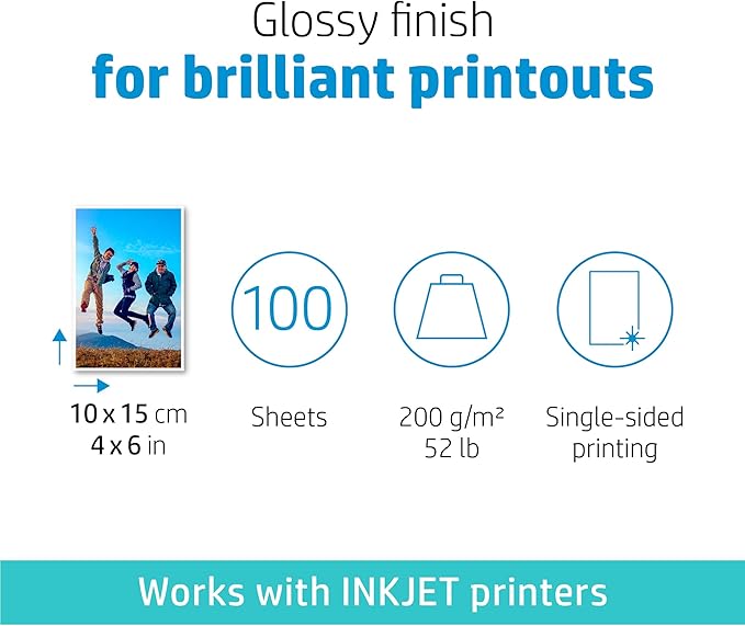 HP Everyday Photo Paper, Glossy, 4x6 in, 100 sheets (CR759A)