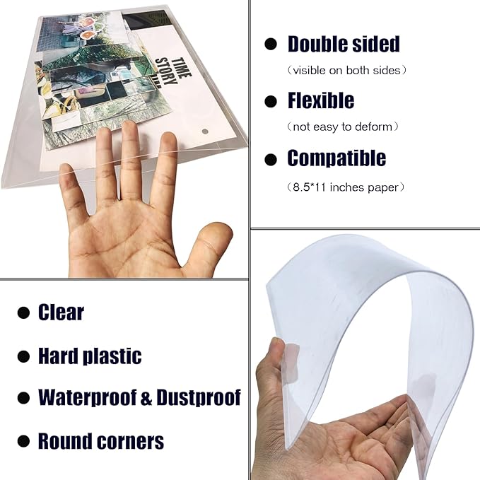 7 PCS 8.5" x 11" Rigid Print Protectors,Clear Plastic Page Protectors,Clear Rigid Top loaders,Plastic Paper Sheet Protectors for Photos,Documents,Contracts,Birth Certificate Protector (7)
