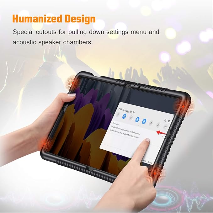 Fintie Silicone Case for Samsung Galaxy Tab S8/Tab S7 11 Inch (Model SM-X700/X706/T870/T875/T878), [S Pen Holder] Honey Comb Series Kids Friendly Light Weight Shock Proof Protective Cover, Black