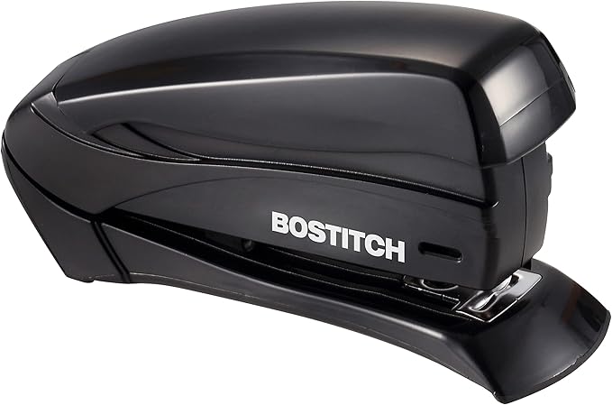 Bostitch Office Inspire Stapler, 15 Sheet Capacity, One Finger Use, No Effort, Spring Powered Stapler, Black (Pack of 2)