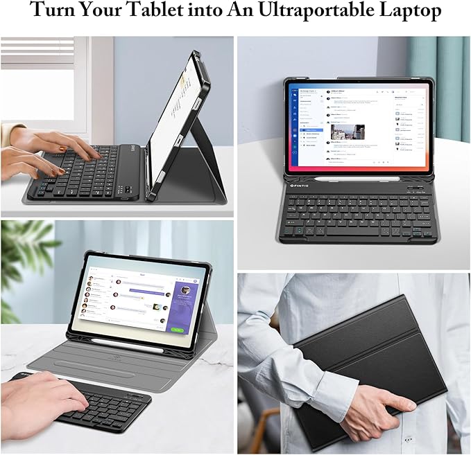 FINTIE Keyboard Case for Samsung Galaxy Tab S10 Lite/ S10 FE/ S9 FE 5G 10.9 Inch/Tab S9 11 Inch with S Pen Holder, Slim Stand Cover Detachable Wireless Bluetooth Keyboard, Black