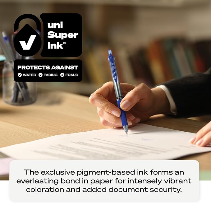 uniball Signo RT Gel Pens, Medium Point (0.7mm), Black, 12 Pack