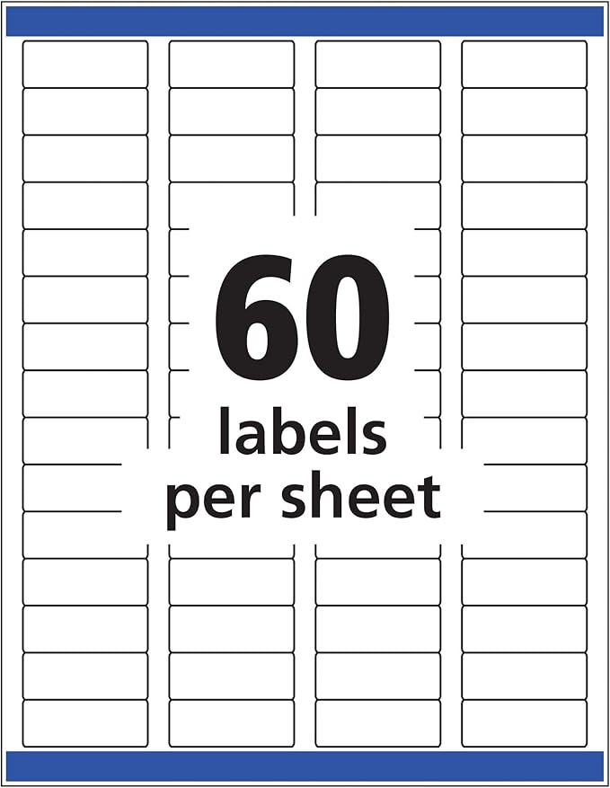 Avery Glossy Clear Address Labels, Sure Feed Technology, Laser/Inkjet, 2/3" x 1-3/4", 600 Labels, 5 Packs (6520)