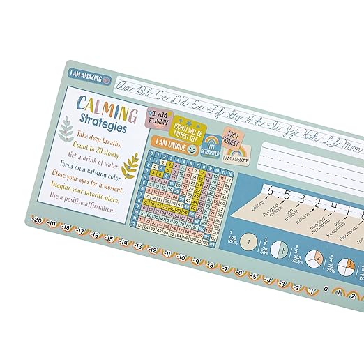 Really Good Stuff Boho Self-Adhesive Vinyl Desktop Helpers - Set of 24 - Intermediate