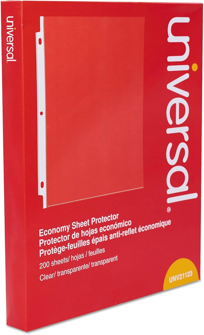 Universal Standard Sheet Protector, Economy, 8.5 x 11, Clear, 200/Box