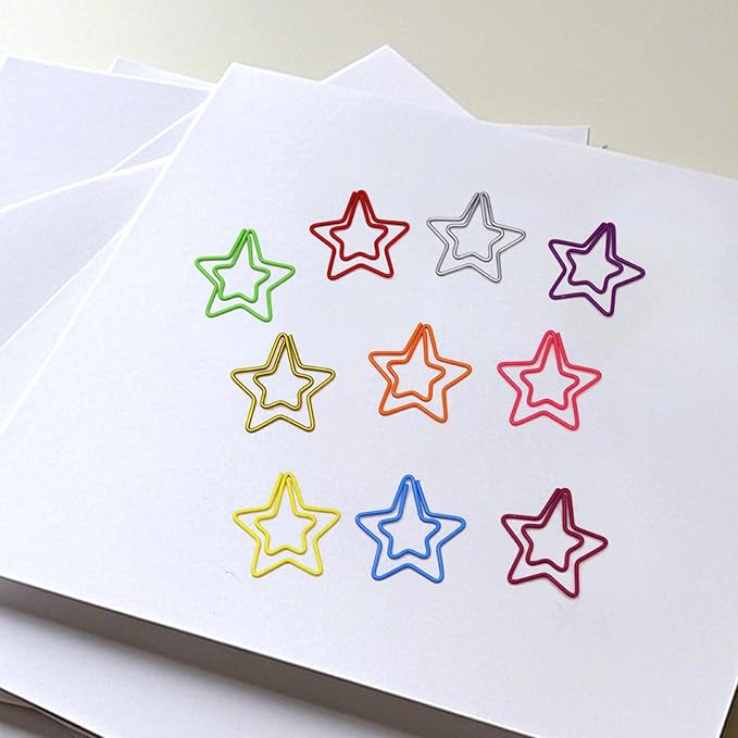 50 Pcs Star-Shaped Paper Clips – Gifts for Star Lovers