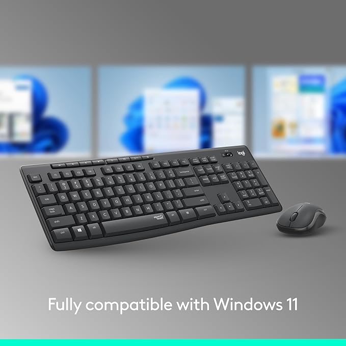 Logitech MK295 Wireless Mouse & Keyboard Combo with SilentTouch Technology, Full Numpad, Advanced Optical Tracking, Lag-Free Wireless, 90% Less Noise - Off White