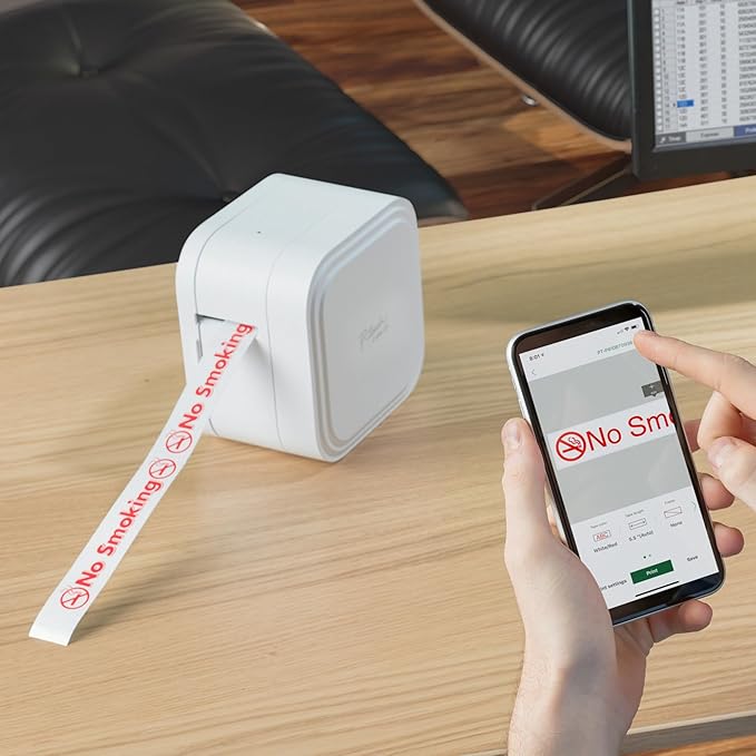 Brother P-Touch Cube XP Monochrome Label Maker with Bluetooth® Wireless Technology PT- P910BT