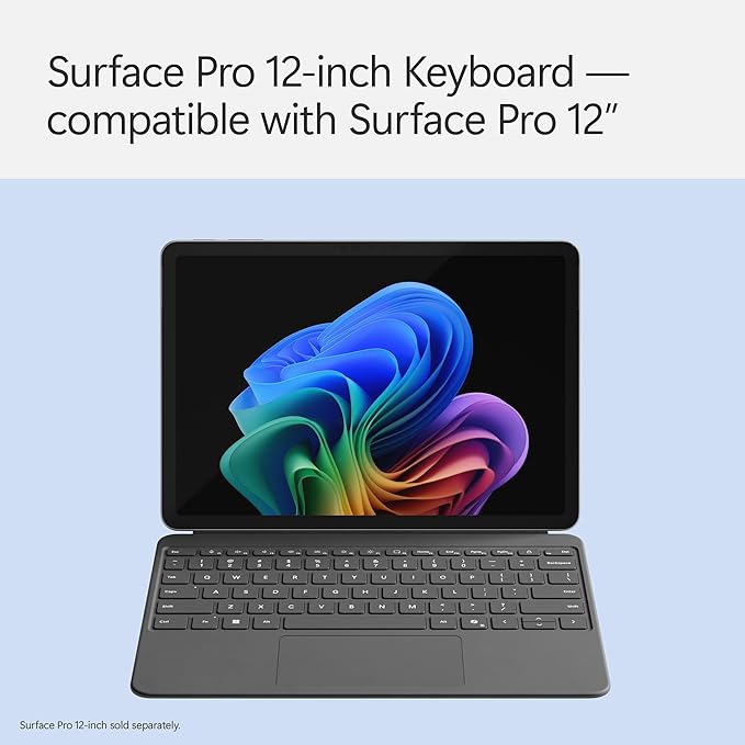 Microsoft Surface Pro Keyboard for Surface Pro 12" Device, Keyboard Only, Alcantara Material, Slate