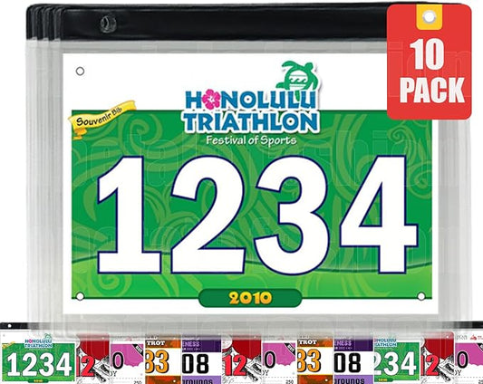 Clear Bib Boards Sleeves Protector for Runners,Race Bib Vinyl Holder,Race Bib Display Vinyl Protector Sheets, Marathon Running Bib Sheet Protector