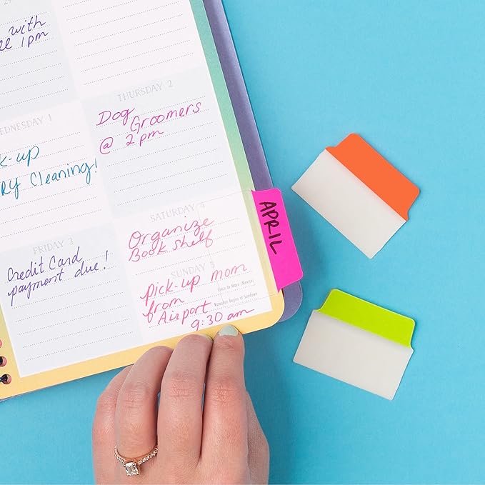 Avery Multiuse Ultra Tabs, 2" x 1.5", 2-Side Writable, Neon Pink/Green/Orange, 48 Repositionable Tabs (74756)