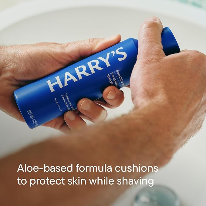 Harry's Original Shaving Kit for Men - Razor Handle, 5 Razor Blade Refills, Foaming Shave Gel, and Travel Blade Cover - German Engineered - Charcoal