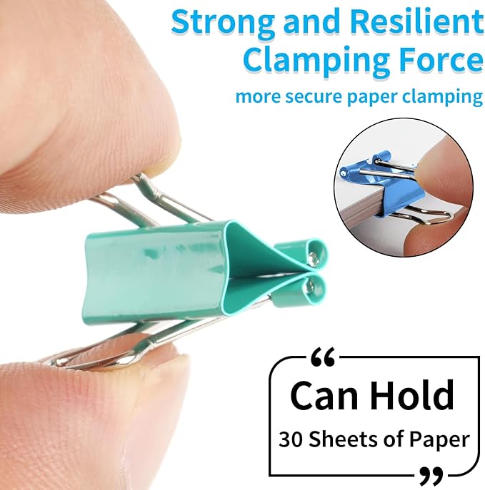 180Pcs Small Binder Clips, Mini Binder Clips, 0.63 in/15mm Clips Office Supplies, Paper Clamps, Binder Paper Clips for Office Supplies Home School Food DIY
