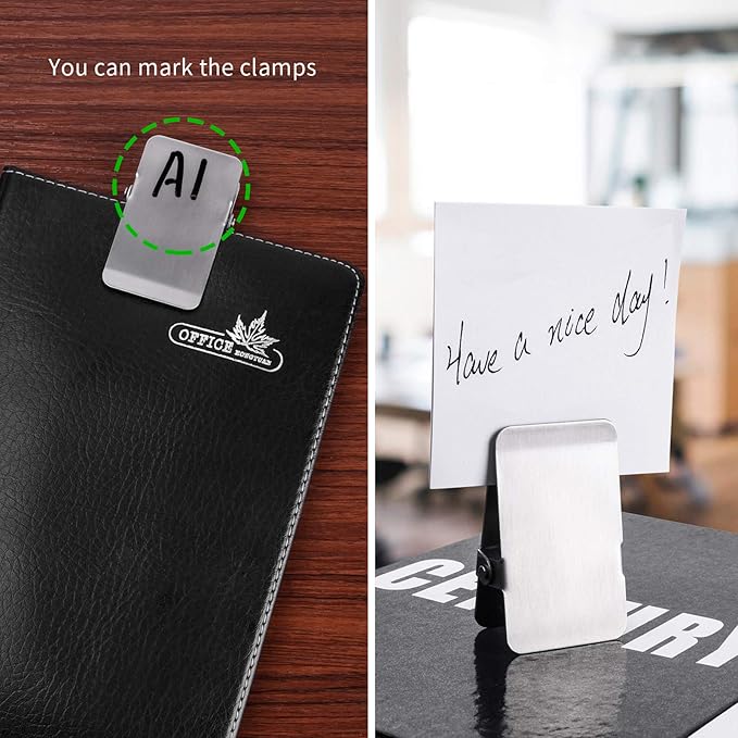 Stainless Steel Chip Bag Clips,Large Heavy Duty Clip for Office Kitchen School,Great for Paper/Food/Photo,DIY Clamps for Record Text (5Pcs+1Pcs)-BURLIHOME