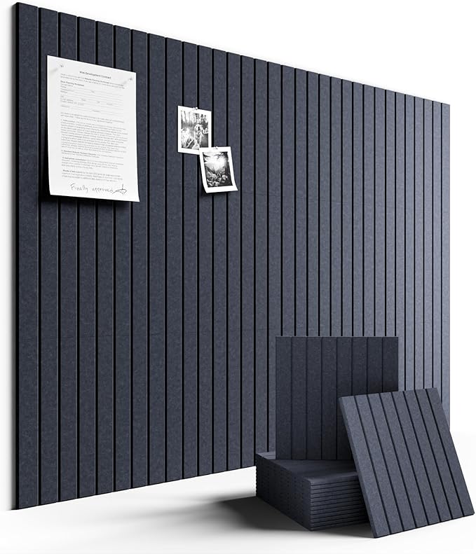Fluxynara Large Felt Bulletin Board 48" X 36" Cork Board Alternative-12 Pack with 70 Safe Removable Adhesive Tabs, Cork Boards for Walls Cork Board for Home Office Classroom Pin Board -Navy Blue