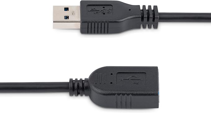 StarTech.com 6in Short USB 3.0 (5Gbps) Extension Adapter Cable (USB-A Male to USB-A Female) - USB 3.2 Gen1 Port Saver Cable - Black (USB3EXT6INBK)