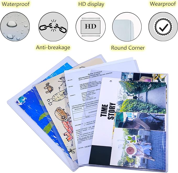 7 PCS 8.5" x 11" Rigid Print Protectors,Clear Plastic Page Protectors,Clear Rigid Top loaders,Plastic Paper Sheet Protectors for Photos,Documents,Contracts,Birth Certificate Protector (7)