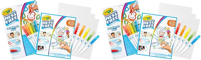 Crayola Color Wonder Paintbrush Pens & Paper, Mess Free Coloring for Toddlers, Painting Set, Toddler Arts & Crafts, Kids Gift (Pack of 2)