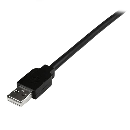 StarTech.com 15m USB 2.0 Active Cable with 4 Port Hub - Long USB Cable with 4 port USB Hub - USB A (M) to 4x USB A (F) - 15m, 50 ft Black, TAA (USB2EXT4P15M)