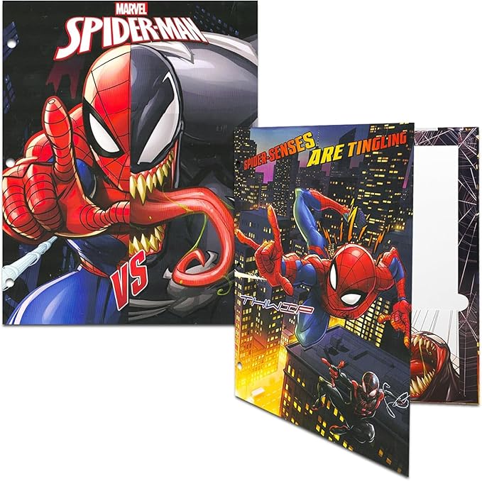 Marvel Spiderman Backpack Set - Bundle with 16" Bag, Lunch Box, Stationery, Water Bottle, Stickers, and More | Marvel School Supplies Kit for Kids