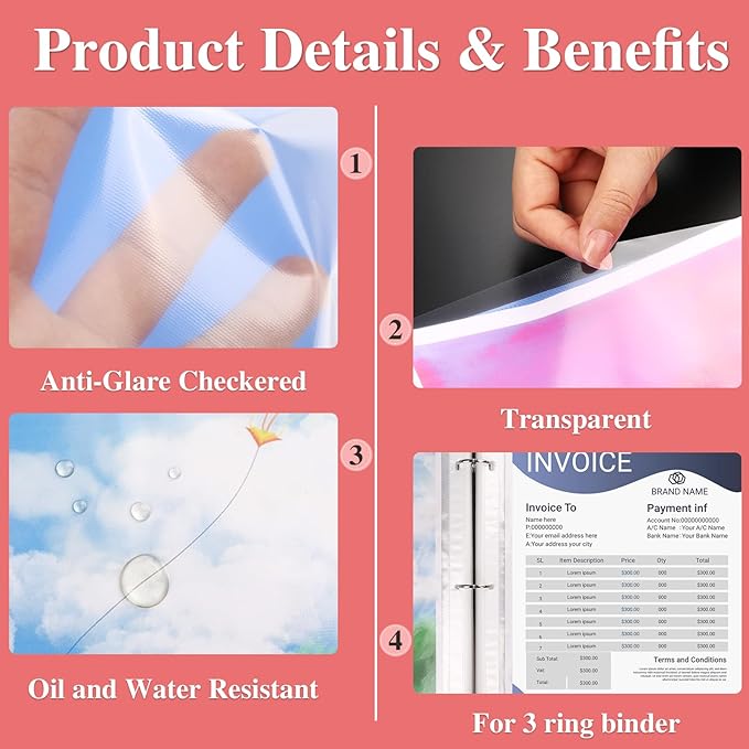 150 Pack Sheet Protectors 8.5 x 11 inch Clear Page Protectors for 3 Ring Binder Heavy Duty, Plastic Sleeves for Papers, Document