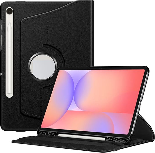 Fintie Rotating Case for Samsung Galaxy Tab S10 Lite/ S10 FE/ S9 FE 5G 10.9 Inch/Tab S9 11 Inch with S Pen Holder, 360 Degree Swiveling Stand Cover Auto Sleep/Wake, Black