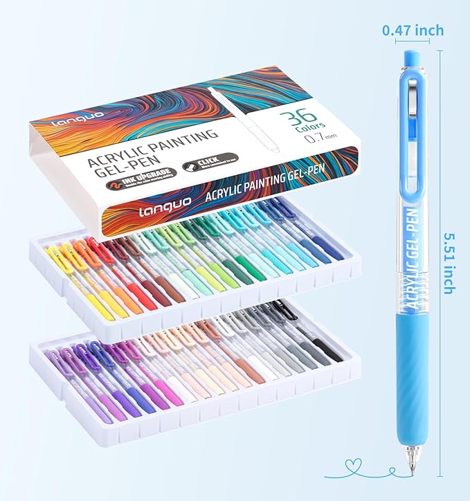 Gel Pens For Coloring, 54 Colors Retractable Colored Pens for Black Paper & White Paper, 0.7mm Fine Point Colorful Pens for Coloring, Writing, Drawing, Journaling, Note Taking, Office, Home