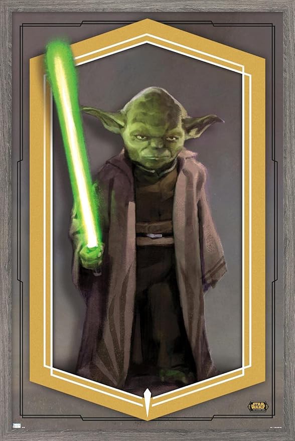 Trends International Star Wars: The High Republic - Yoda Wall Poster, 22.375" x 34", Barnwood Framed Version