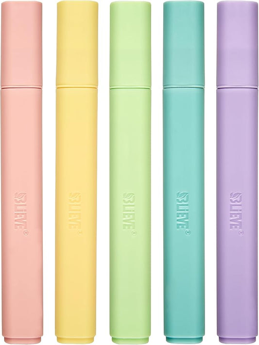 BLIEVE- Bible Highlighters No Bleed Through Assorted Colors, Cute Highlighter For Journaling Office Supplies And Accessories, Bible Highlighters And Pens No Bleed Chisel Tip (CANDY)