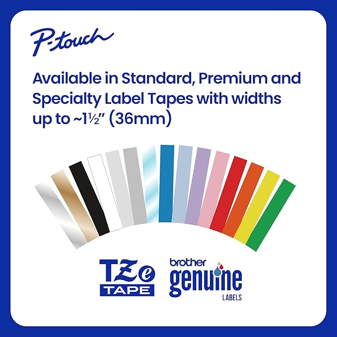 Brother Genuine P-Touch TZe Black Print on Yellow Label Tape (TZe661), Laminated,1-1/2in x 26.2ft (36mm x 8m), for Select P-Touch Label Makers, Durable, Water-Resistant, Indoor/Outdoor Use
