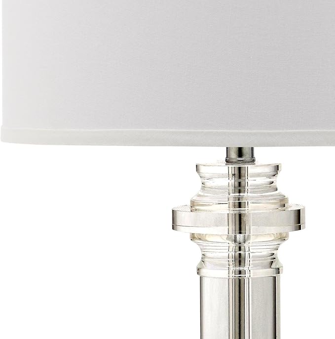 SAFAVIEH Lighting Collection Nina Modern Crystal Column 30-inch Bedroom Living Room Home Office Desk Nightstand Table Lamp (LED Bulb Included)