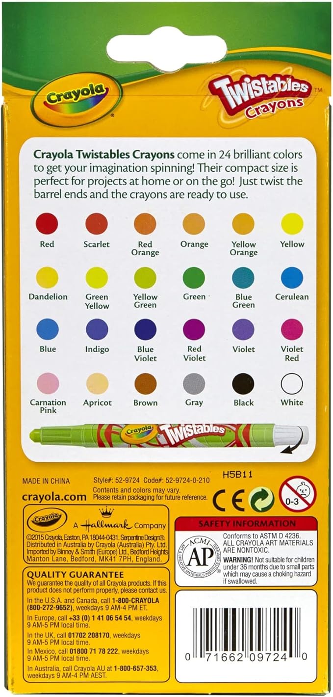 Crayola 52-9724 Mini Twistables Crayons 24 Piece Assortment