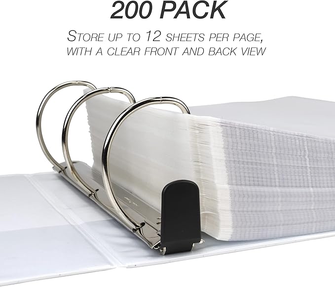 Samsill 200 Pack Sheet Protectors, 8.5x11 Inch Page Protectors for 3 Ring Binder, Standard Weight, Clear Protector, Letter Size, Top Loading, Acid Free (Pack of 10)