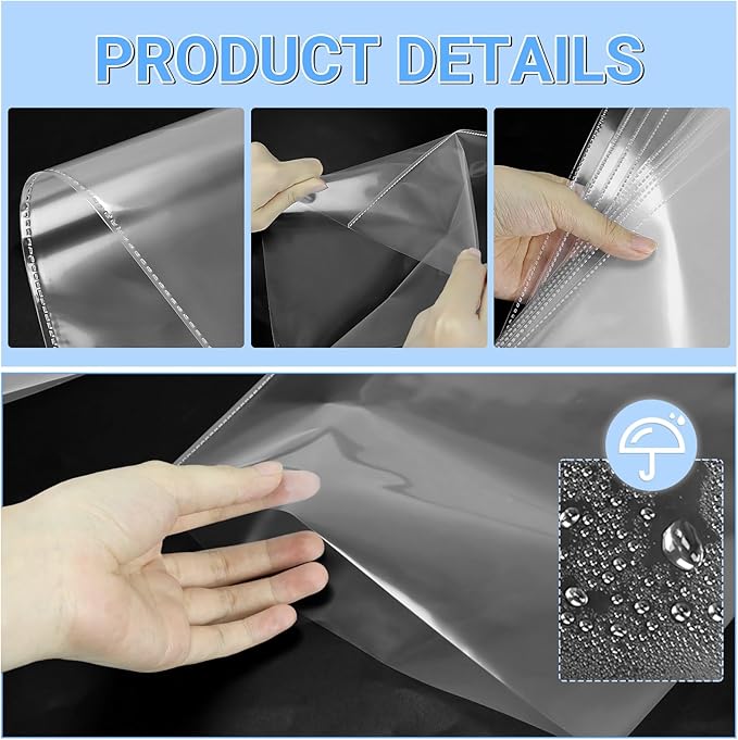 30 Pack No Holes Sheet Protectors, 8.5" x 11", Letter Size Heavy Duty Clear View Page Sleeves Protectors, Clear Paper Document Artwork Protectors