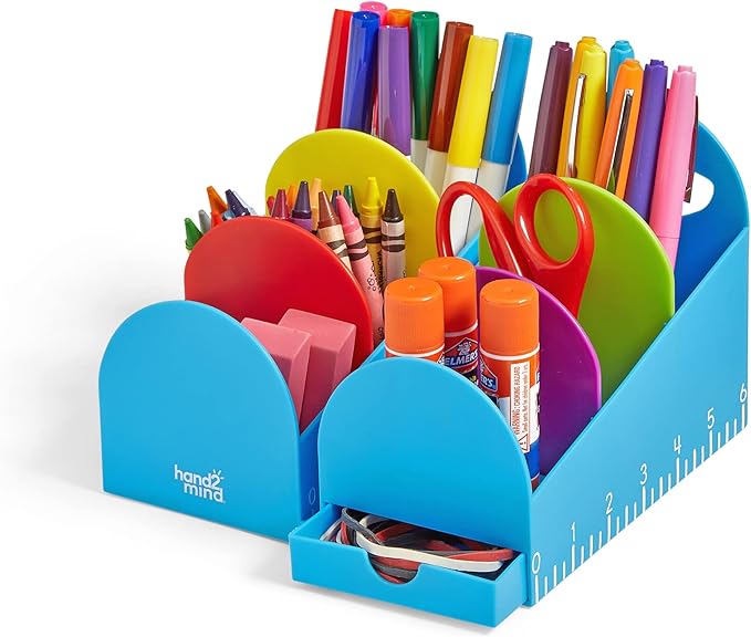 Hand2Mind Junior Flexible Modular Desk Organizer - Top Organizer with Pencil Holder, Teacher & School Supplies
