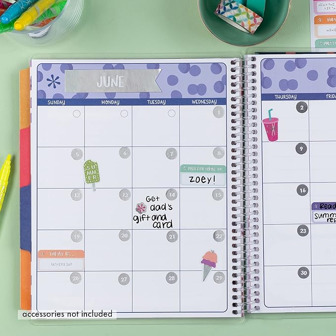 Erin Condren 7'' x 9'' 2nd Edition Kids Planner & Activity Book - Dreaming Has No Limits. 12 - Month Undated Planner