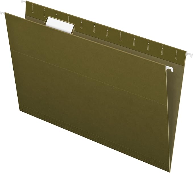 Pendaflex Recycled Hanging Folders, Legal Size, Standard Green, 1/5 Cut, 25/BX (81622)