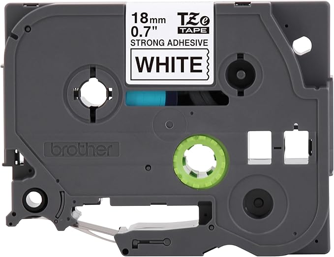 Brother Genuine P-Touch TZE-S241 Tape, 3/4" (0.7") Wide Extra-Strength Adhesive Laminated Tape, Black on White, Laminated for Indoor or Outdoor Use, Water-Resistant, 0.7" x 26.2' (18mm x 8M), TZES241