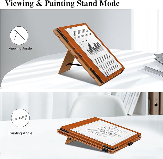 Fintie Case for 10.3" Boox Note Air 5 C (2025)/ Note Air4 C (2024)/ Note Air3 C/ Air3 B/W (2023) Tablet ePaper -Premium PU Leather Stand Cover Auto Sleep/Wake with Card Slot & Pen Holder, Brown