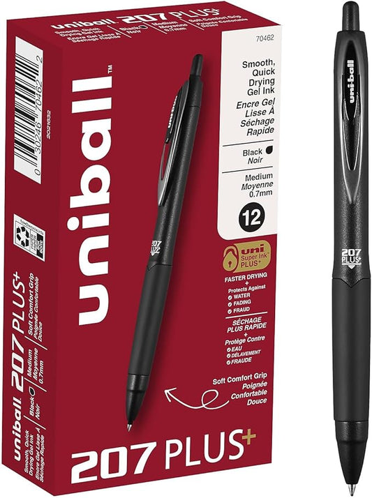 207PLUS+ Gel, 0.7MM, Black, OS Dozen