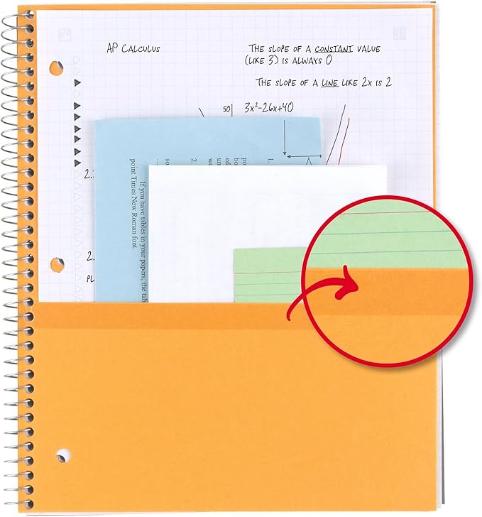 Five Star Spiral Notebook + Study App, 2 Pack, 1 Subject, College Ruled Paper, 100 Sheets, 8-1/2" x 11", Pacific Blue, Fire Red (38452)
