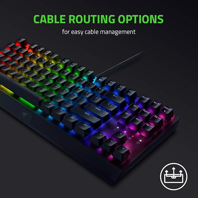 Razer BlackWidow V3 TKL Mechanical Gaming Keyboard: Yellow Mechanical Switches Linear & Silent - Chroma RGB - Compact Form Factor - Programmable Macros Snap Tap
